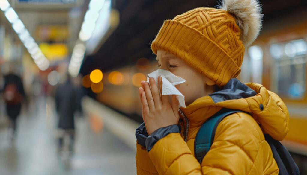 sick-kid-blowing-their-snot-into-tissue