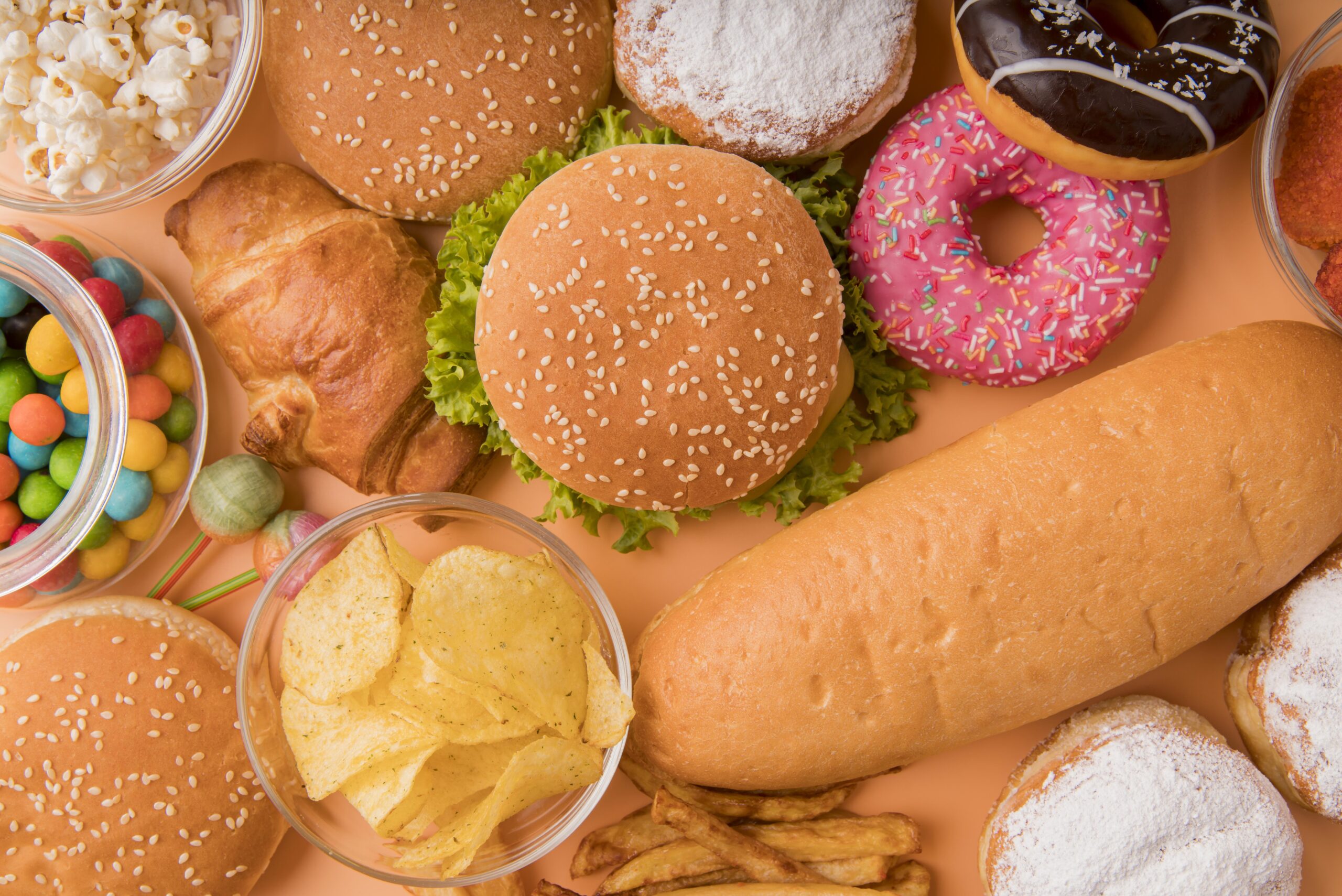 top-view-unhealthy-food-snacks