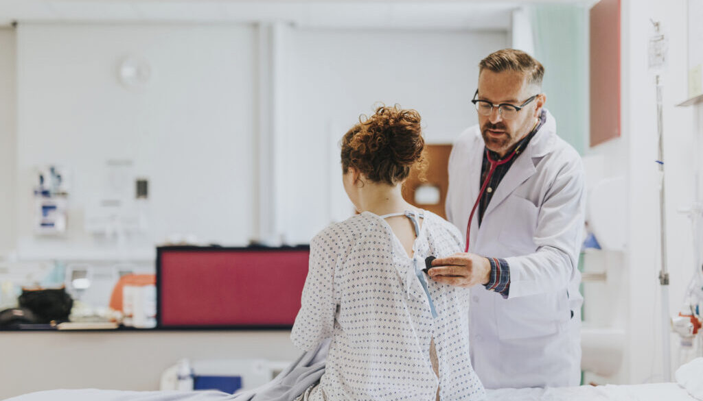 Physician doing a medical checkup on a patient preventívna prehliadka