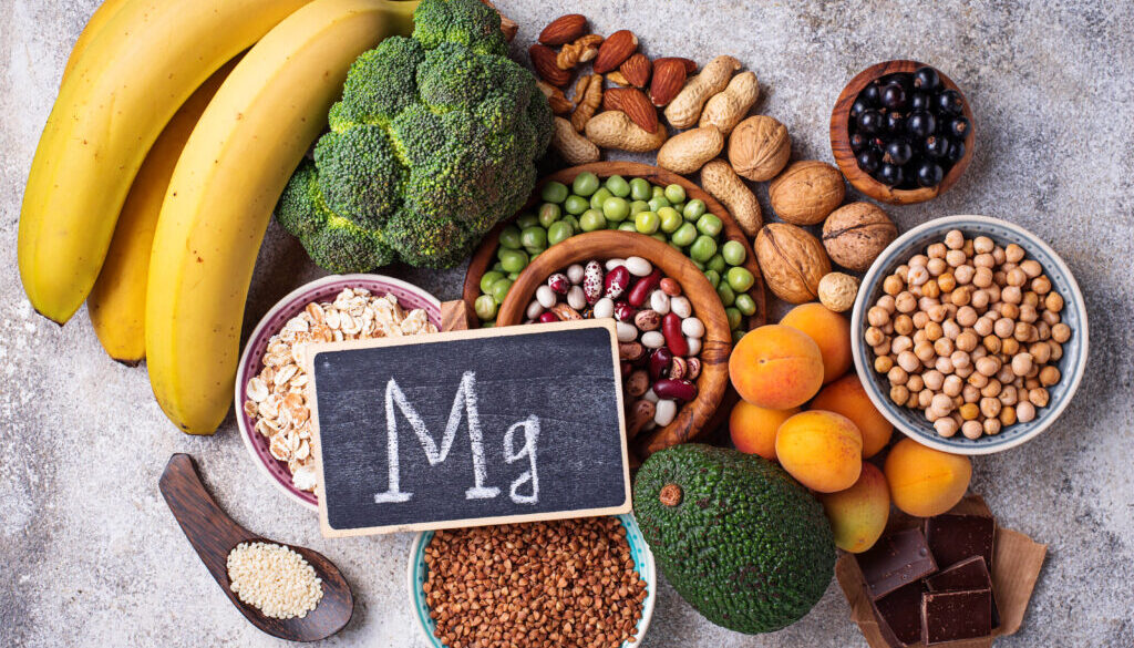 Assortment of food containing magnesium