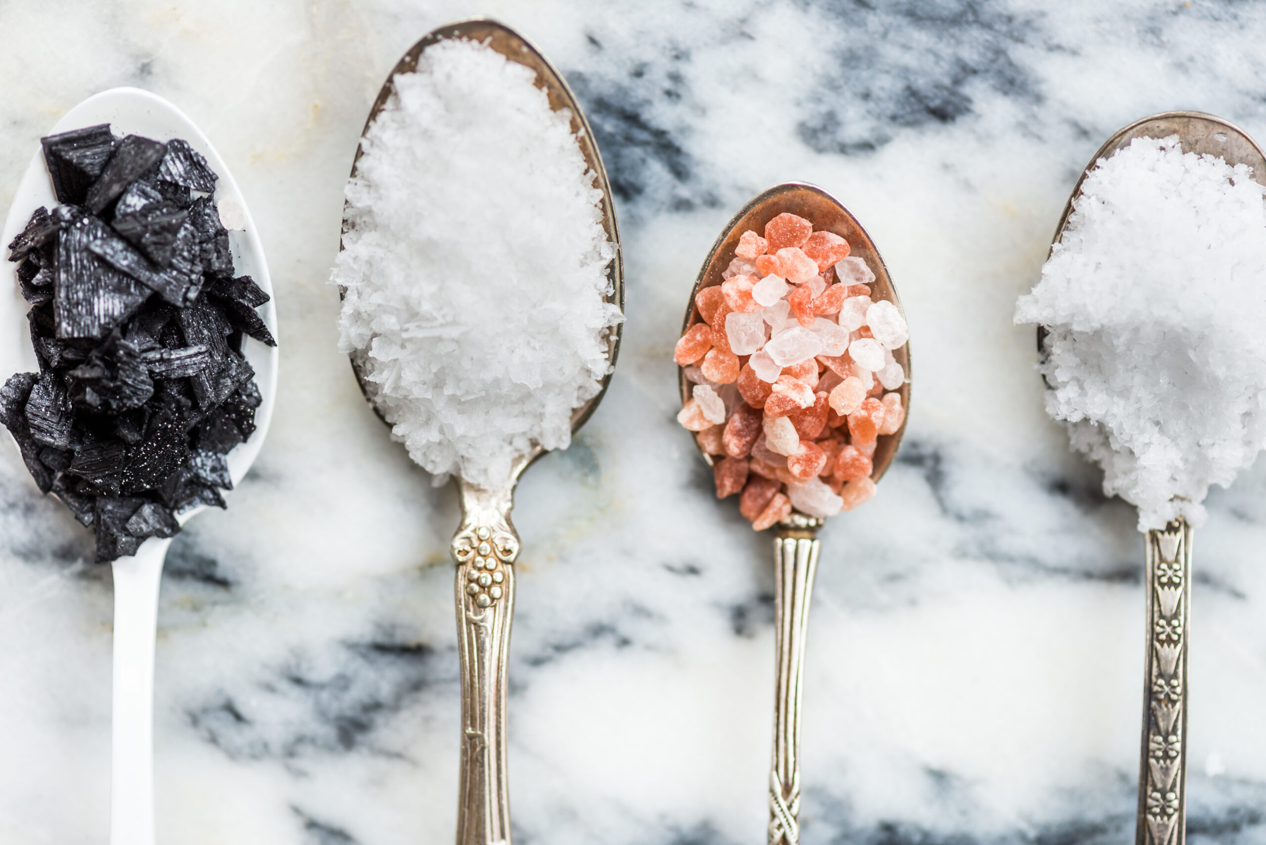 Different Kinds of Salts in Spoons