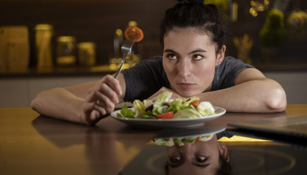 woman-trying-eat-healthy-home